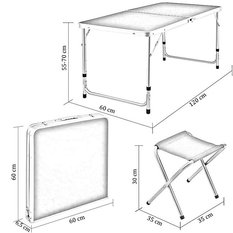 Zestaw turystyczny ogrodowy składany stół i 4 krzesła d - Miniaturka zdjęcia nr 5