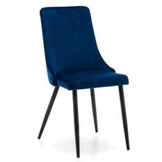 Krzesło UNO granatowe tapicerowane welurem do jadalni lub salonu