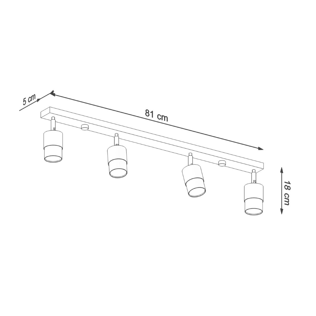 Plafon NERO 4 czarny/chrom 18x5x81cm nowoczesna lampa GU10 do salonu  nr. 4