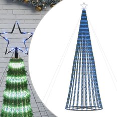 Choinka stożkowa 300 cm 688 LED niebieskie na święta do ogrodu - Miniaturka zdjęcia nr 1