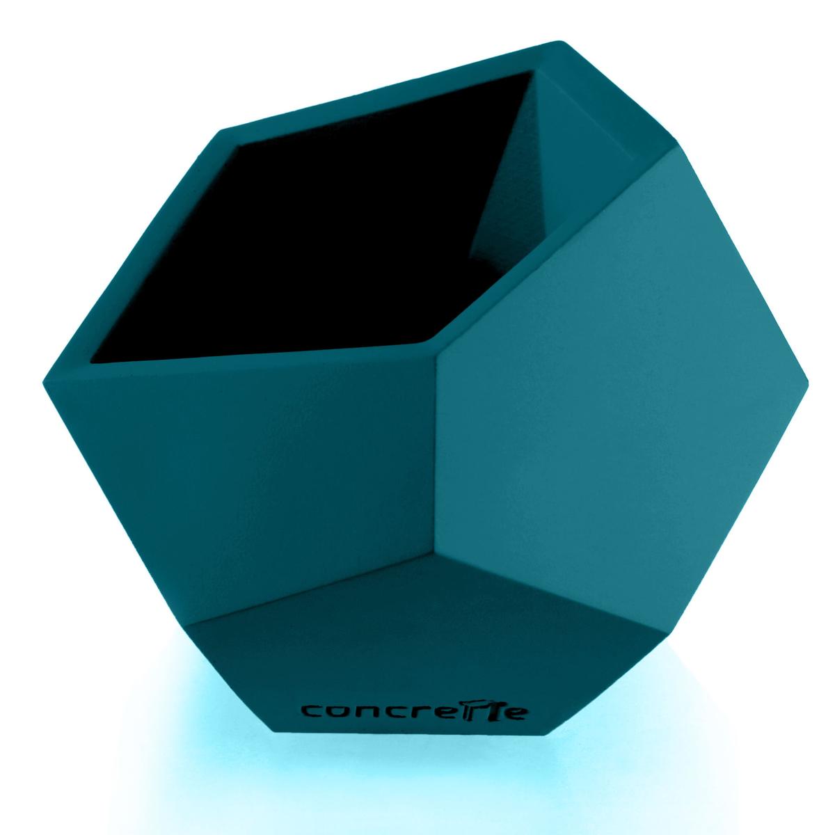 Donica Square Geometric Dark Turquoise Poli 12 cm