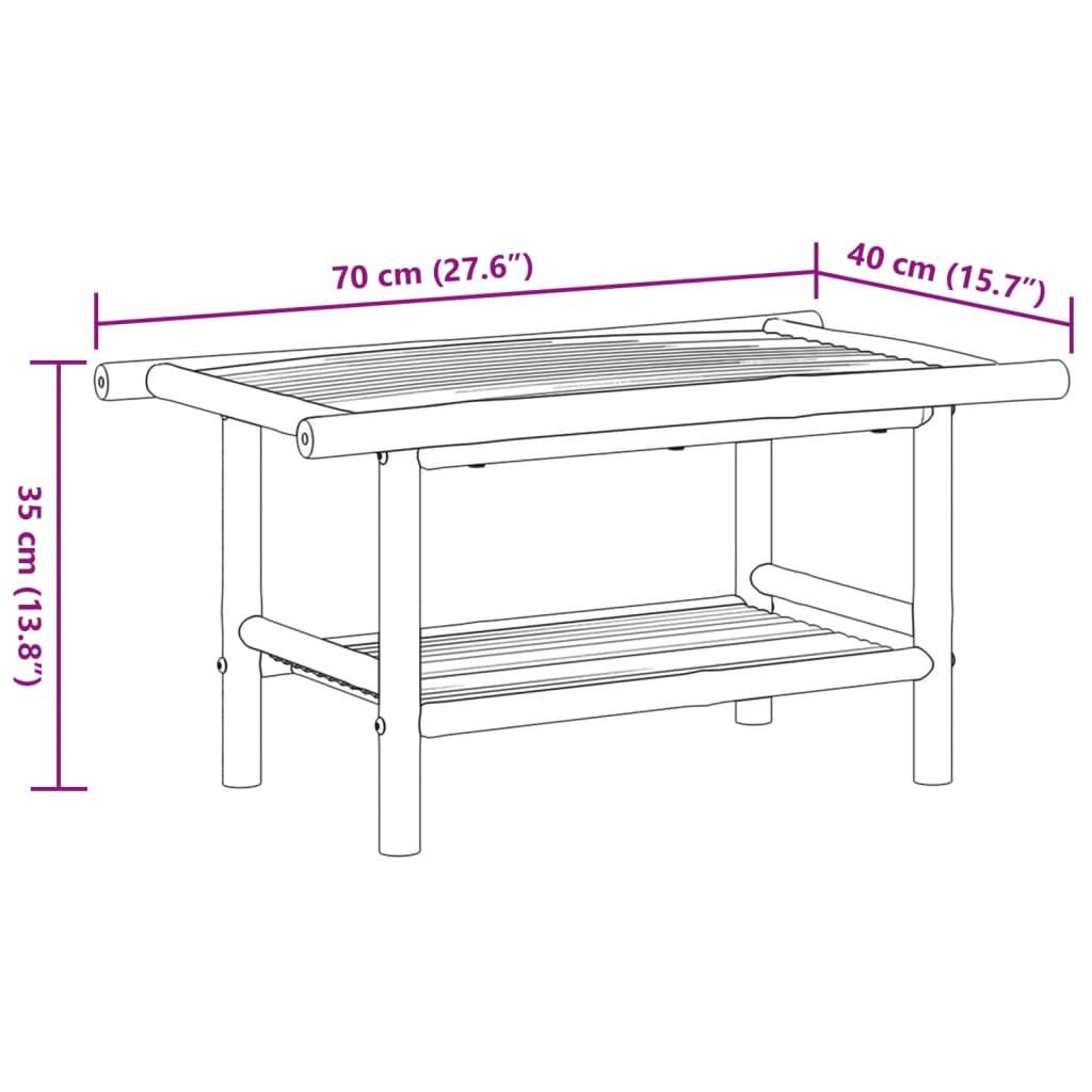 Stolik kawowy 70x40x35 cm z praktyczna półką bambusowy do salonu lub na balkon nr. 8