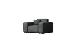 Sofa ogrodowa MALIBU 121x73x88 cm wodoodporna UV 1-os + 2 poduszki do ogrodu antracyt