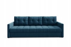 Kanapa IVIO 230x87x86 cm sofa z funkcją spania rozkładana velvet welur niebieska do salonu - Miniaturka zdjęcia nr 4