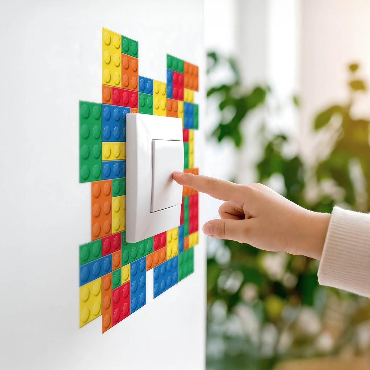 Naklejka Pod Włącznik Świata Kolorowe Klocki Lego 20x20 Do Pokoju Dziecięcego nr. 7