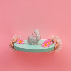 Świeca Rabbit Low-Poly Pink Small - Miniaturka zdjęcia nr 5