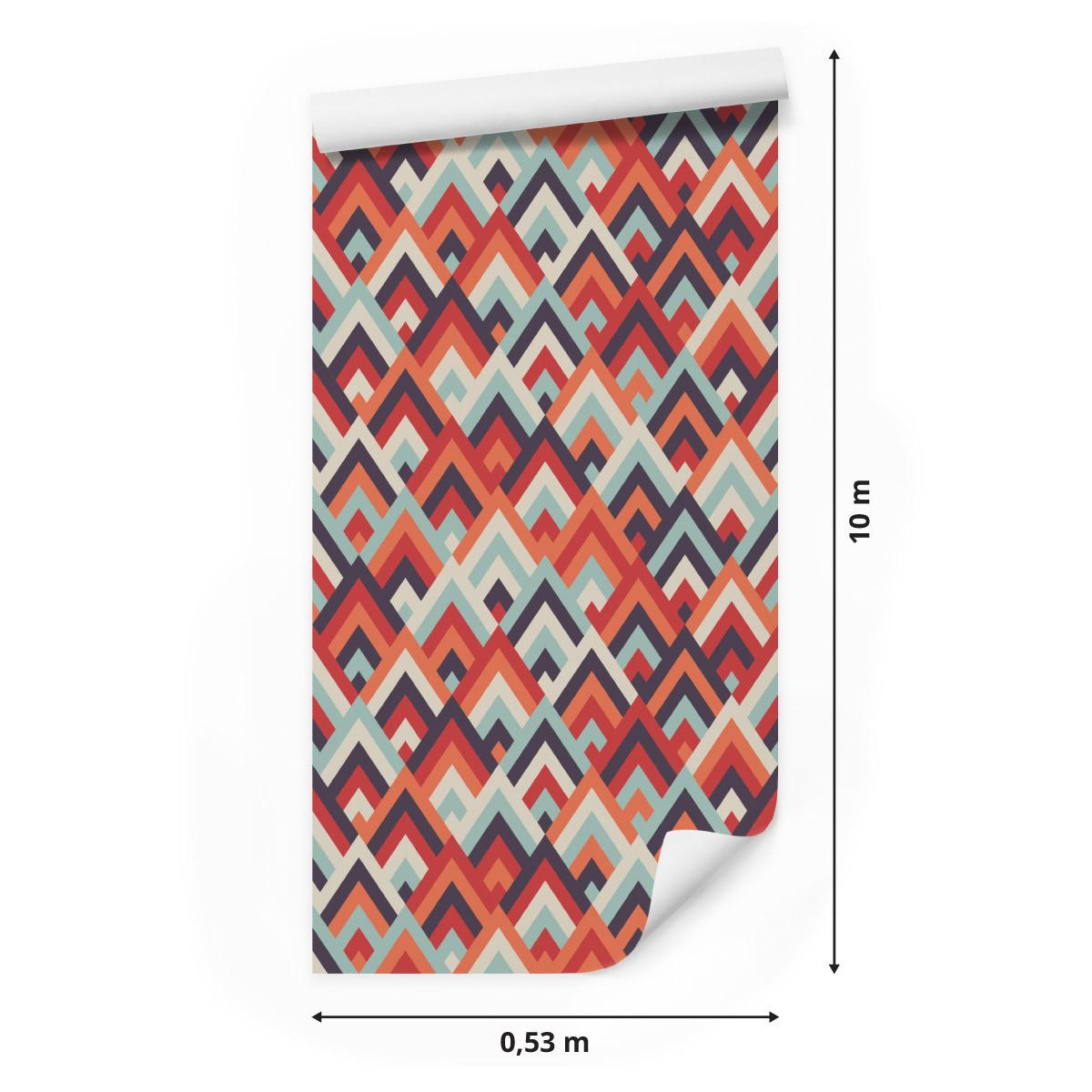 Tapeta kolorowe wzory geometryczne, dekoracja w stylu nowoczesnym  nr. 2