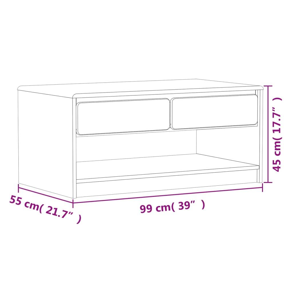 Stolik kawowy SAUDA 99x55x45 cm z dwoma szufladami lite drewno sosnowe kolor dębu do salonu nr. 8