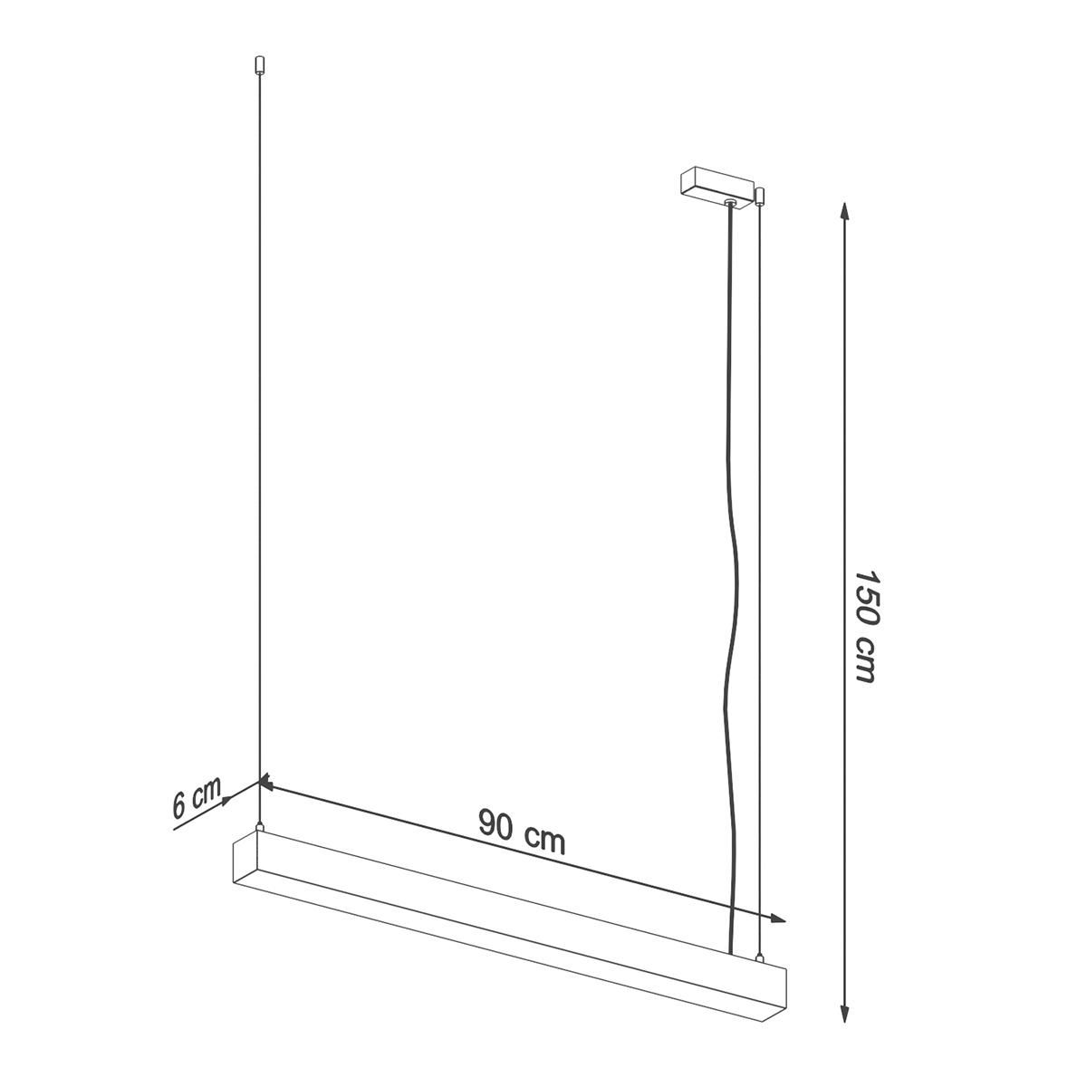 Lampa wisząca PINNE 90 czarna 3000K 150x6x90cm nowoczesna LED do salonu nr. 8