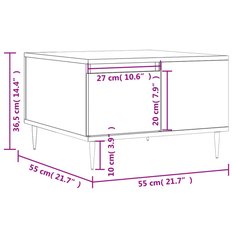 Stolik kawowy 55x55x36,5 cm z półką i szufladą biały do salonu - Miniaturka zdjęcia nr 11