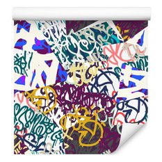 Tapeta ścienna rysunki graffiti kolorowe napisy