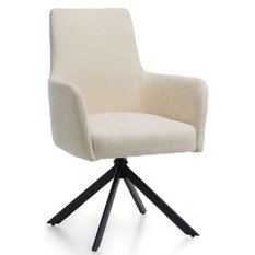 Krzesło TITO jasnobeżowe tapicerowane welurem do jadalni lub salonu 