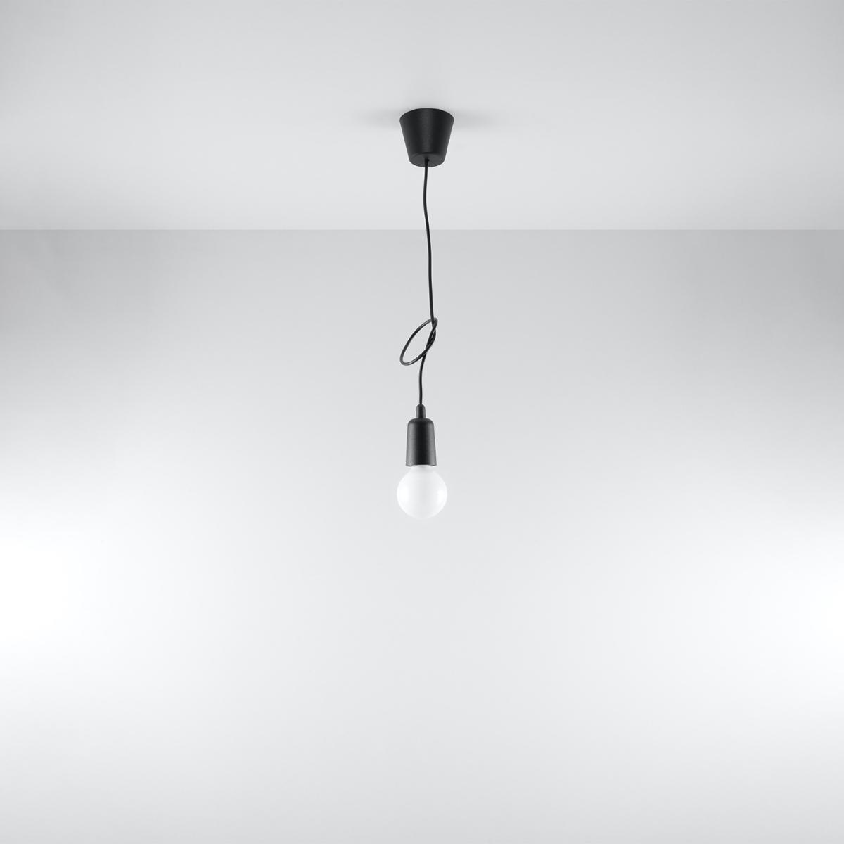 Lampa wisząca DIEGO 1 czarna 90x9x9cm nowoczesna E27 do salonu nr. 5