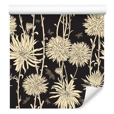 Tapeta Kwiecisty WZÓR Rośliny Motyle Ćmy do Salonu  - Miniaturka zdjęcia nr 6