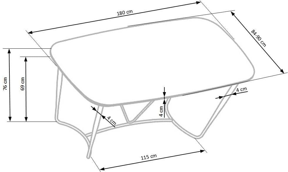 Stół prostokątny Manchester 90 cm do salonu jadalni kuchni orzech czarny złoty nr. 7