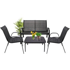 Meble ogrodowe balkonowe zestaw - krzesła sofa stół
