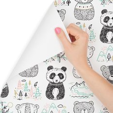 Tapeta panda misie drzewa rośliny pokój dziecięcy  - Miniaturka zdjęcia nr 3