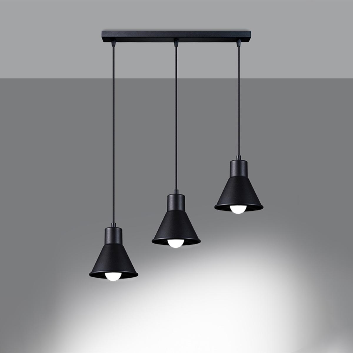 Lampa wisząca TALEJA 3 czarna 120x14x45cm nowoczesna E27 do salonu nr. 3