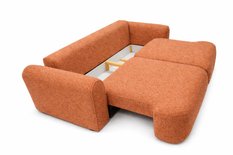 Kanapa z funkcją spania ITALY 253x110x71 cm FLOW trzyosobowa sofa rozkładana pomarańczowy - Miniaturka zdjęcia nr 3