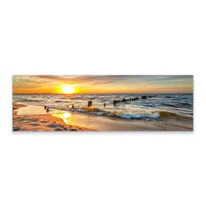 Obraz Panoramiczny MORZE Bałtyckie Plaża Zachód Słońca Pejzaż 145x45cm - Miniaturka zdjęcia nr 2