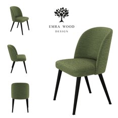  Krzesło MATICA KR-2 53x49x83 cm welurowe do jadalni zielony