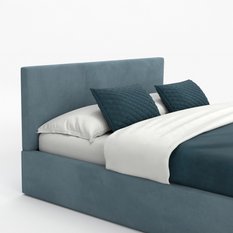 Łóżko tapicerowane do sypialni 180x200x88 cm podwójne z pojemnikiem basic morskie - Miniaturka zdjęcia nr 12