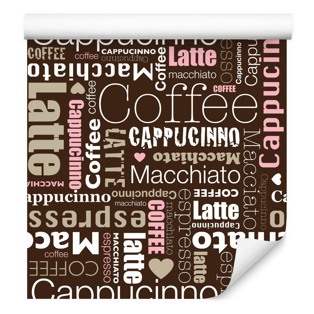 Tapeta kawa typografia napisy serduszka do kuchni  nr. 7