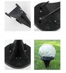 Lampa 10 cm solarna LED do ogrodu popękane szkło  - Miniaturka zdjęcia nr 2