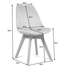 Krzesło DUBLIN 49 cm czarne welurowe nóżki z poduszką do jadalni lub salonu czarne - Miniaturka zdjęcia nr 9