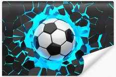 Fototapeta 3D Sport PIŁKA Nożna W Ścianie Dekoracja do Pokoju Chłopca  - Miniaturka zdjęcia nr 1