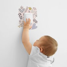 Naklejka Pod Kontakt Do Pokoju Dziecięcego 20x20 Kwiaty Serduszka Liście Boho - Miniaturka zdjęcia nr 5