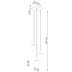 Lampa wisząca PEKKA 3P biała/naturalne drewno 124x31x31cm nowoczesna G9 do salonu - Miniaturka zdjęcia nr 10