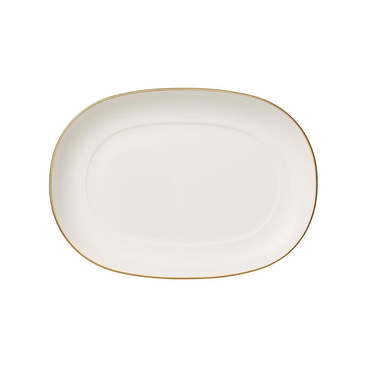 Talerz na pikle 20 cm przekąski Anmut Gold Villeroy & Boch biały do jadalni