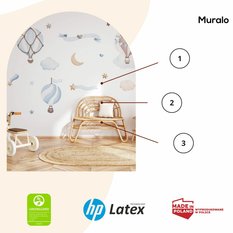 Naklejki Dla Dzieci Balony Chmurki 60x30 Gwiazdy Serca ZESTAW - Miniaturka zdjęcia nr 3