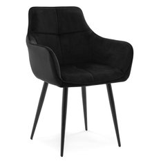 Krzesło QUATTRO w kolorze czarnym tapicerowane welurowe velvet aksamit do jadalni lub salonu 