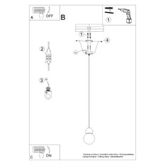 Lampa wisząca PEKKA 1 biała/naturalne drewno 124x11x11cm nowoczesna G9 do salonu - Miniaturka zdjęcia nr 11