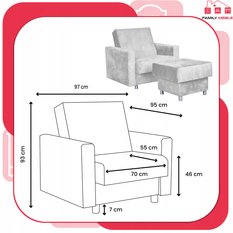 Fotel rozkładany z podnóżkiem Alicja Family Meble - Miniaturka zdjęcia nr 8