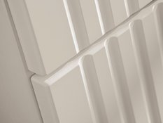 Szafka łazienkowa ADEL 120 cm z umywalkami szuflady ryflowane fronty kaszmir - Miniaturka zdjęcia nr 3