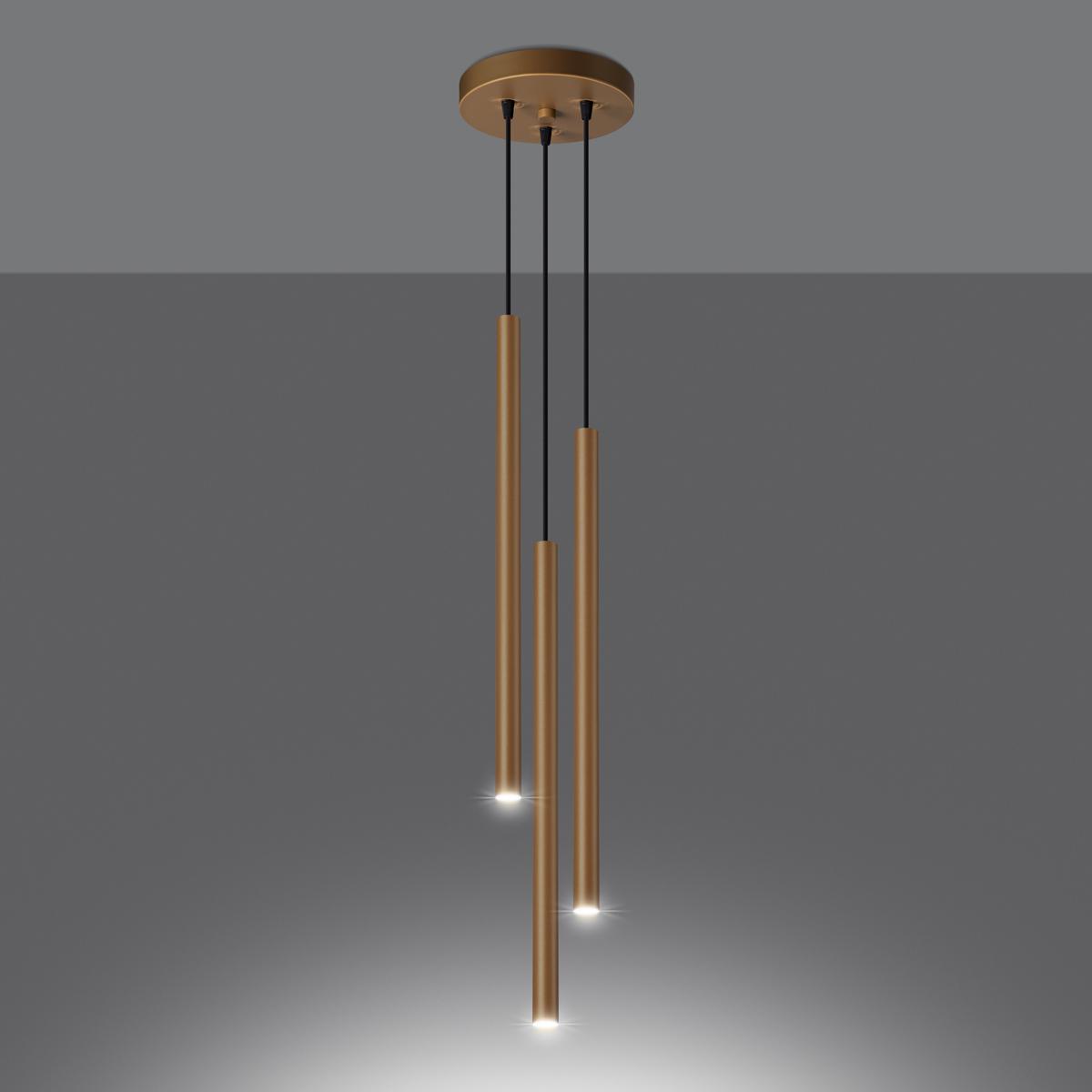 Lampa wisząca PASTELO 3P złota 115x20x20cm nowoczesna G9 do salonu nr. 3