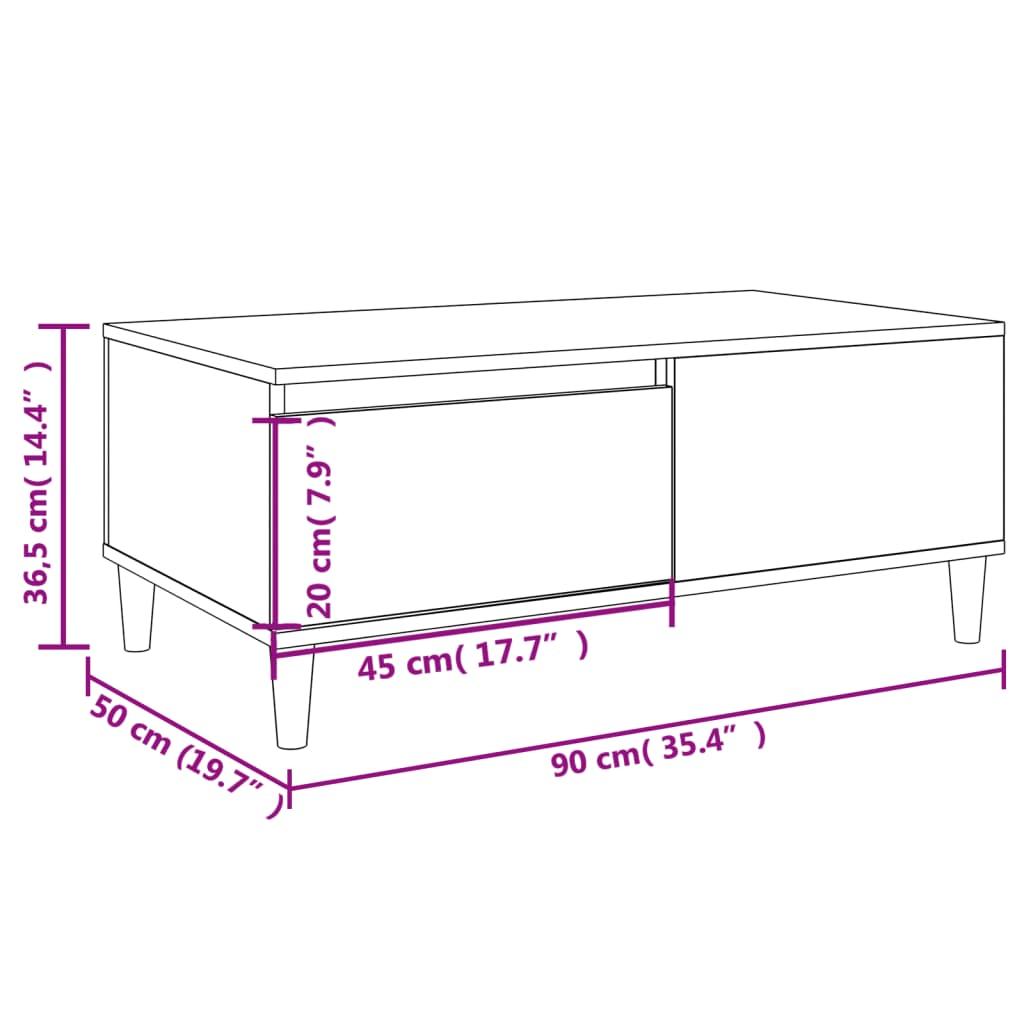 Stolik kawowy 90x50x36,5 cm z praktyczną szufladą dąb sonoma do salonu nr. 10