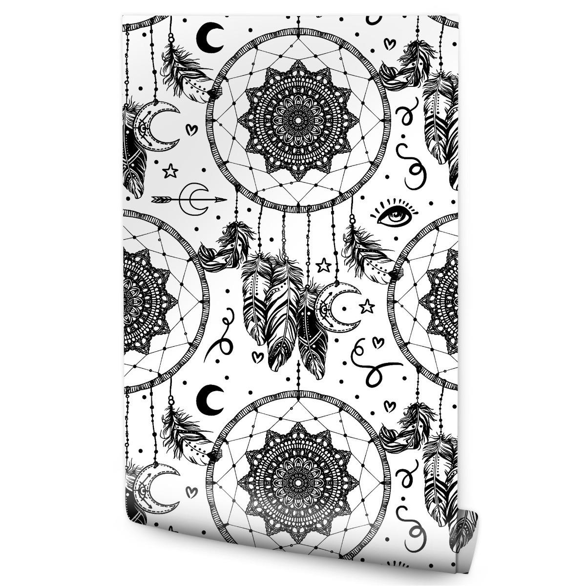 Tapeta W Rolce Łapacz Snów Styl BOHO Pióra Ozdoba  nr. 1