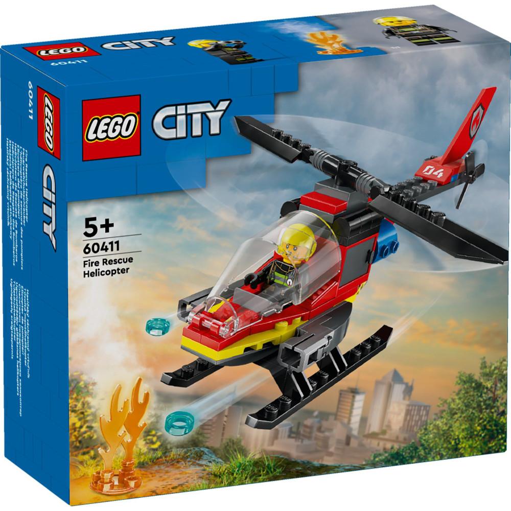 Zestaw klocków lego city oryginalny strażacki helikopter ratunkowy 60411 dla dziecka nr. 1