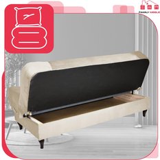 Wersalka SARA 200x95 cm kremowa rozkładana kanapa z pojemnikiem sofa do salonu Monolith - Miniaturka zdjęcia nr 6