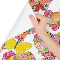 Tapeta motyle, kolorowe kwiaty, pokój dziecięcy  - Miniaturka zdjęcia nr 3