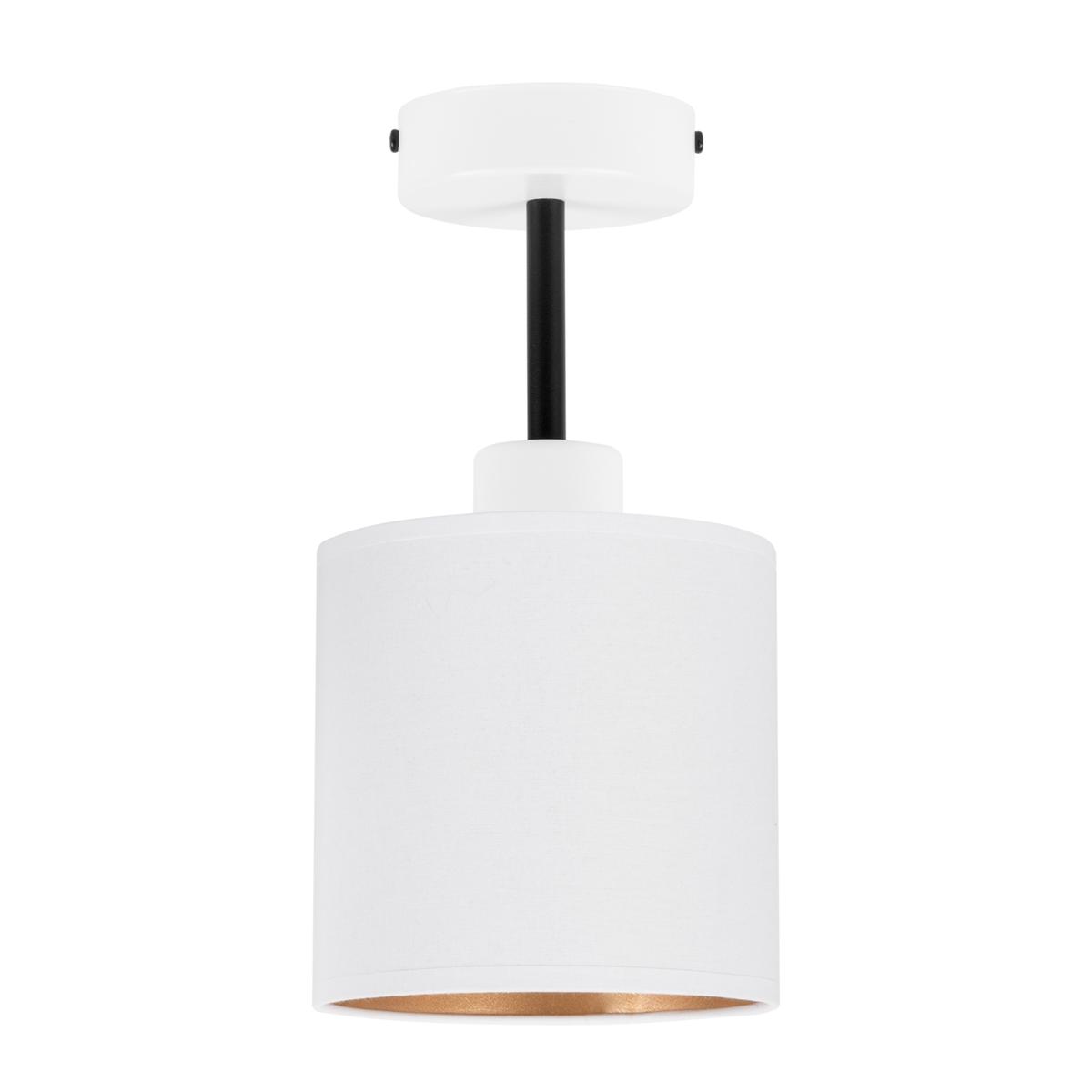 Lampa sufitowa 15x15x30 cm jednopunktowy spot z abażurem gwint E27 biała z białym abażurem do salonu nr. 3