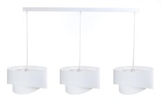 Lampa 114x88x86 cm na listwie z 3 asymetrycznymi abażurkami biała - Miniaturka zdjęcia nr 4