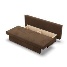 Kanapa 3-osobowa NOLA 191x85x86 cm sofa rozkładana z pojemnikiem do pokoju do salonu sprężyna bonell brązowa darmowa dostawa - Miniaturka zdjęcia nr 4