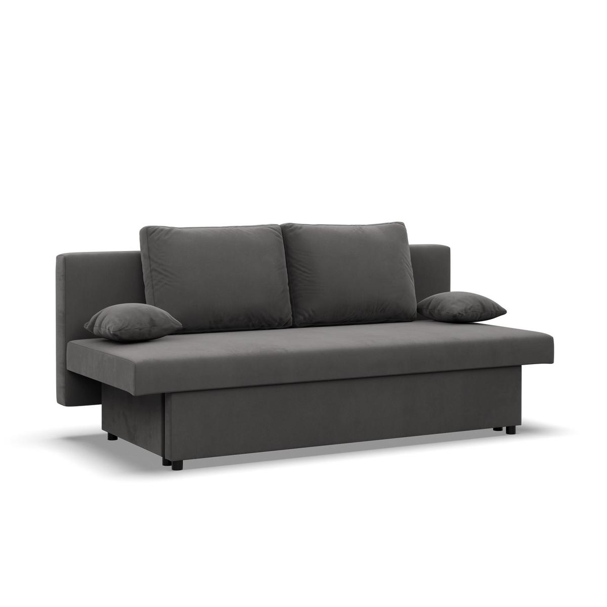 Kanapa 3-osobowa NOLA 191x85x86 cm sofa rozkładana z pojemnikiem do pokoju do salonu szara