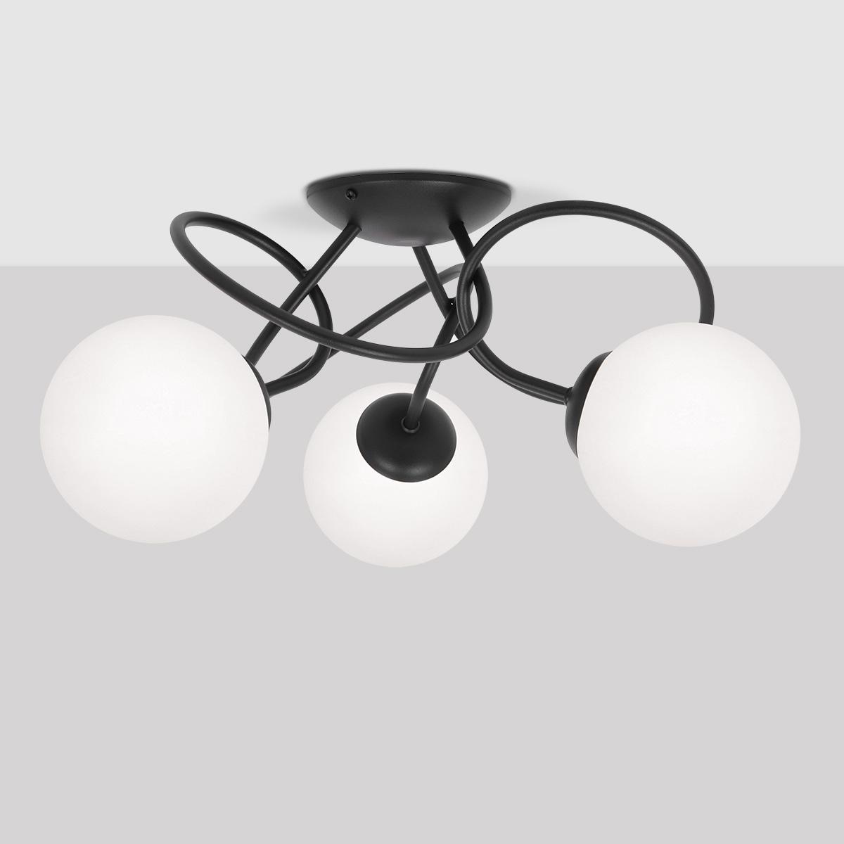 Lampa sufitowa K-5350 NELA 48x25x48 cm do salonu lub pokoju czarny/biały