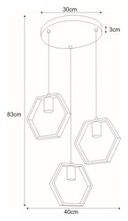 Lampa wisząca K-4722 HONEY 40x85x40 cm do salonu lub pokoju czarny/złoty - Miniaturka zdjęcia nr 1